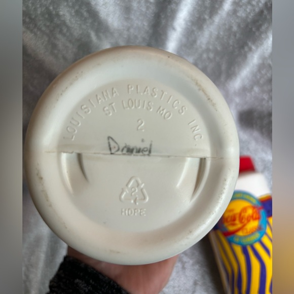 Vintage Coca Cola Water Bottle w/Straw and Lid Can't Beat The Real Thing (2) - Picture 5 of 8